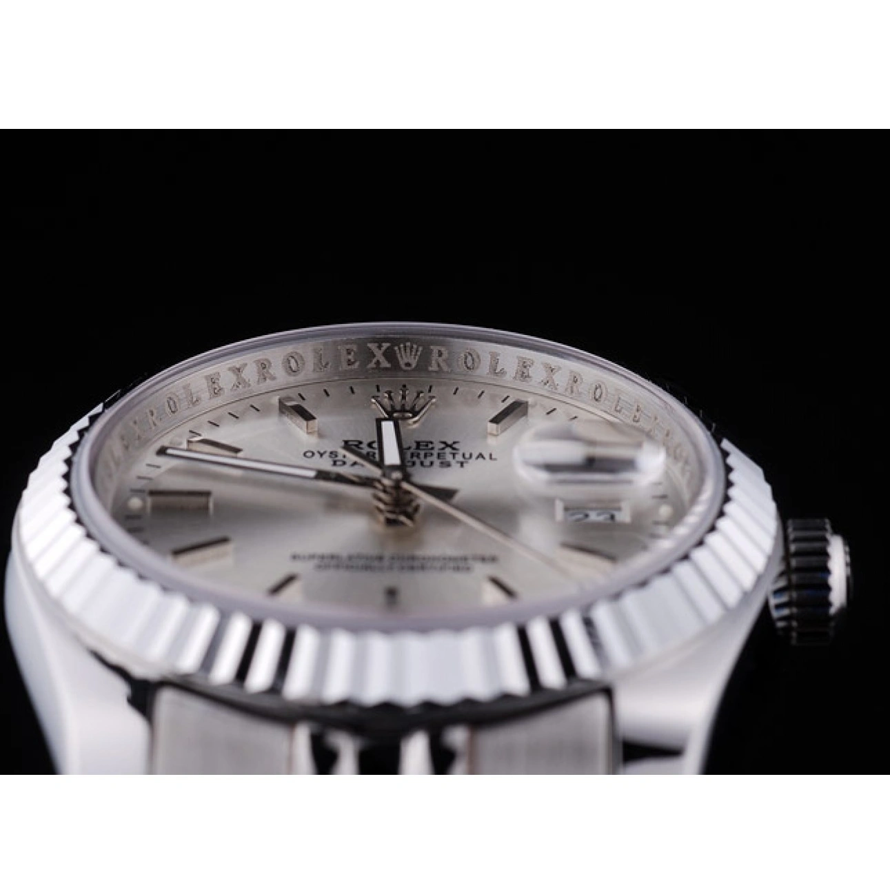 AAA Replica Watches Bezel Silver Datejust Rolex 7457 Ribbed Dial 1014